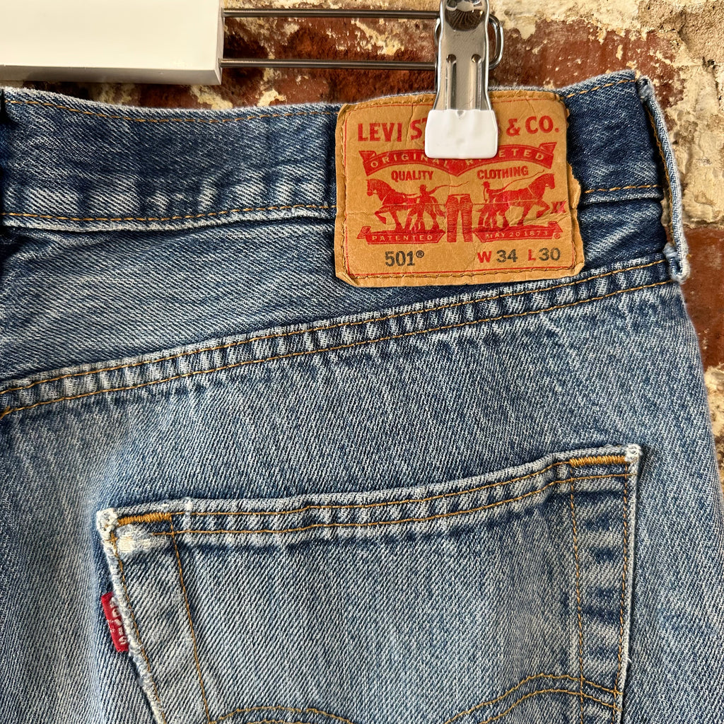 Levis 501 Mens 34x30 Blue Jeans