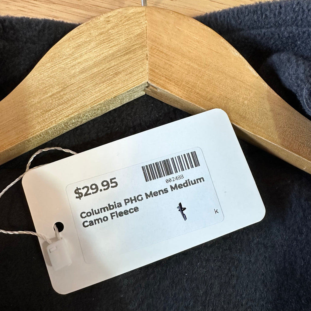 Columbia Sweater Mens Medium Camo Mossy Oak Terra Fleece PHG Hunt Pullover Black