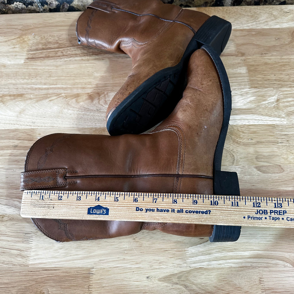 Ariat Boots Mens Size 10.5 EE Brown Leather Western Cowboy Roper ATS 10005019