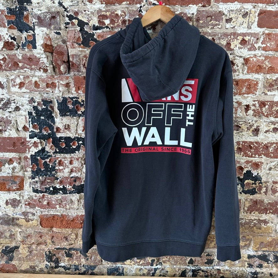 VANS off the wall Men’s Large Black Hoodie With Red Logo