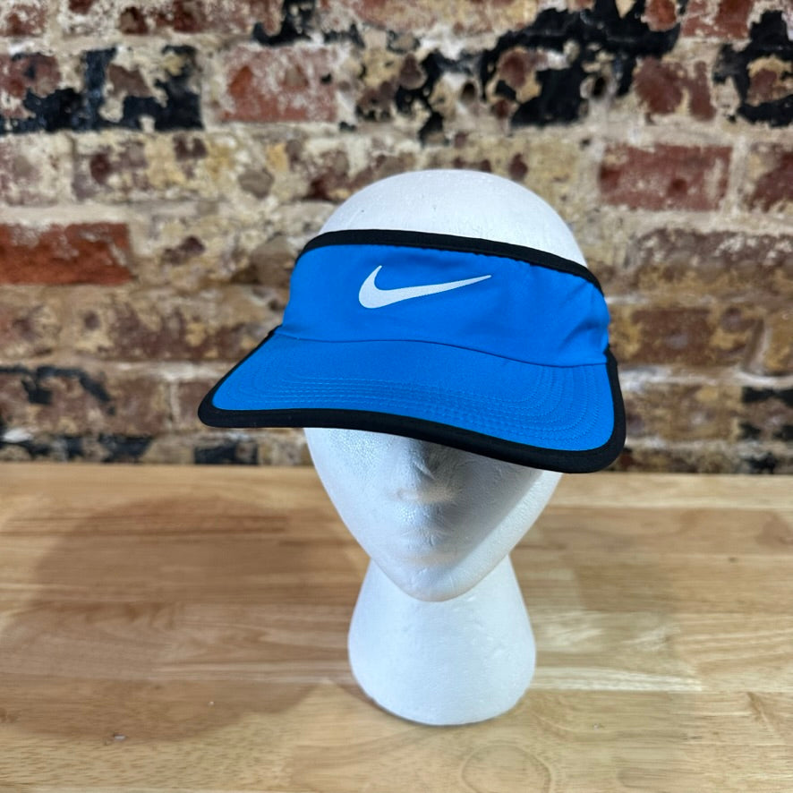 Nike Dri-Fit Featherlight Dri-Fit Blue Visor Hat Strapback OSFM Swoosh