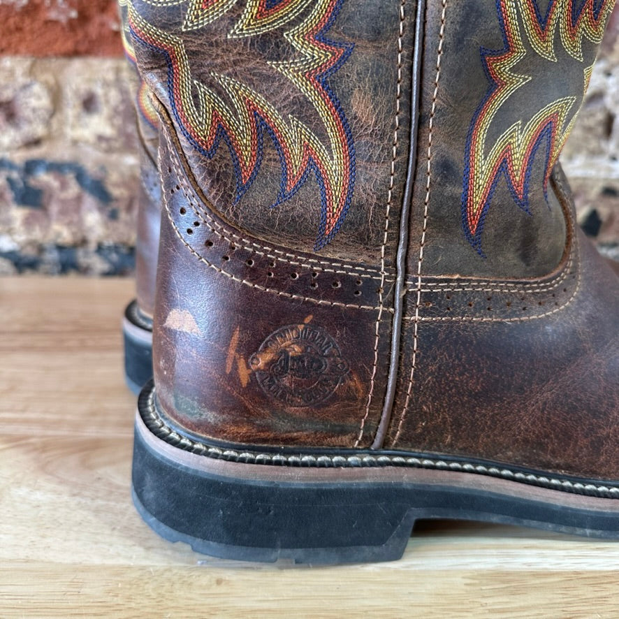 Justin WK4681 Driller Work Boots 9D Square Toe EH Soft Toe Western Stampede