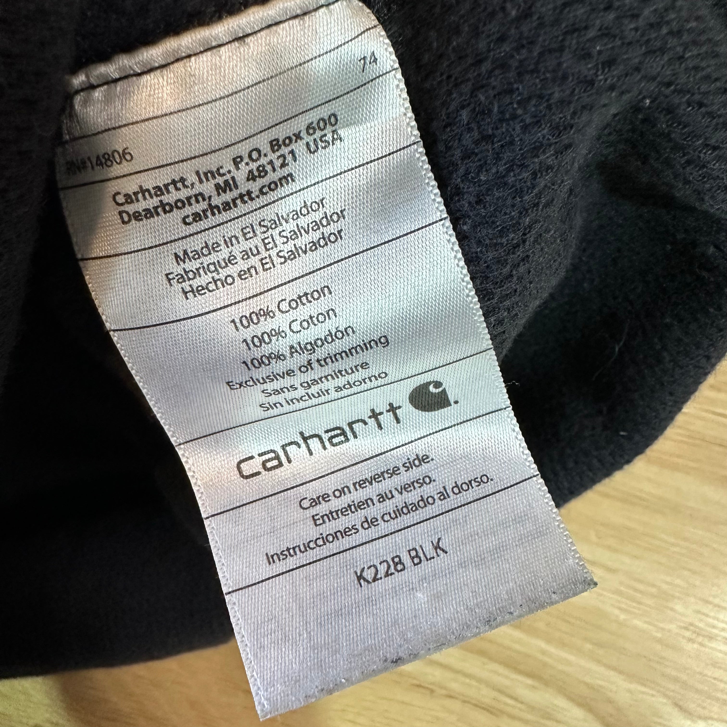 Carhartt Men's Large L/S Thermal Black Shirt
