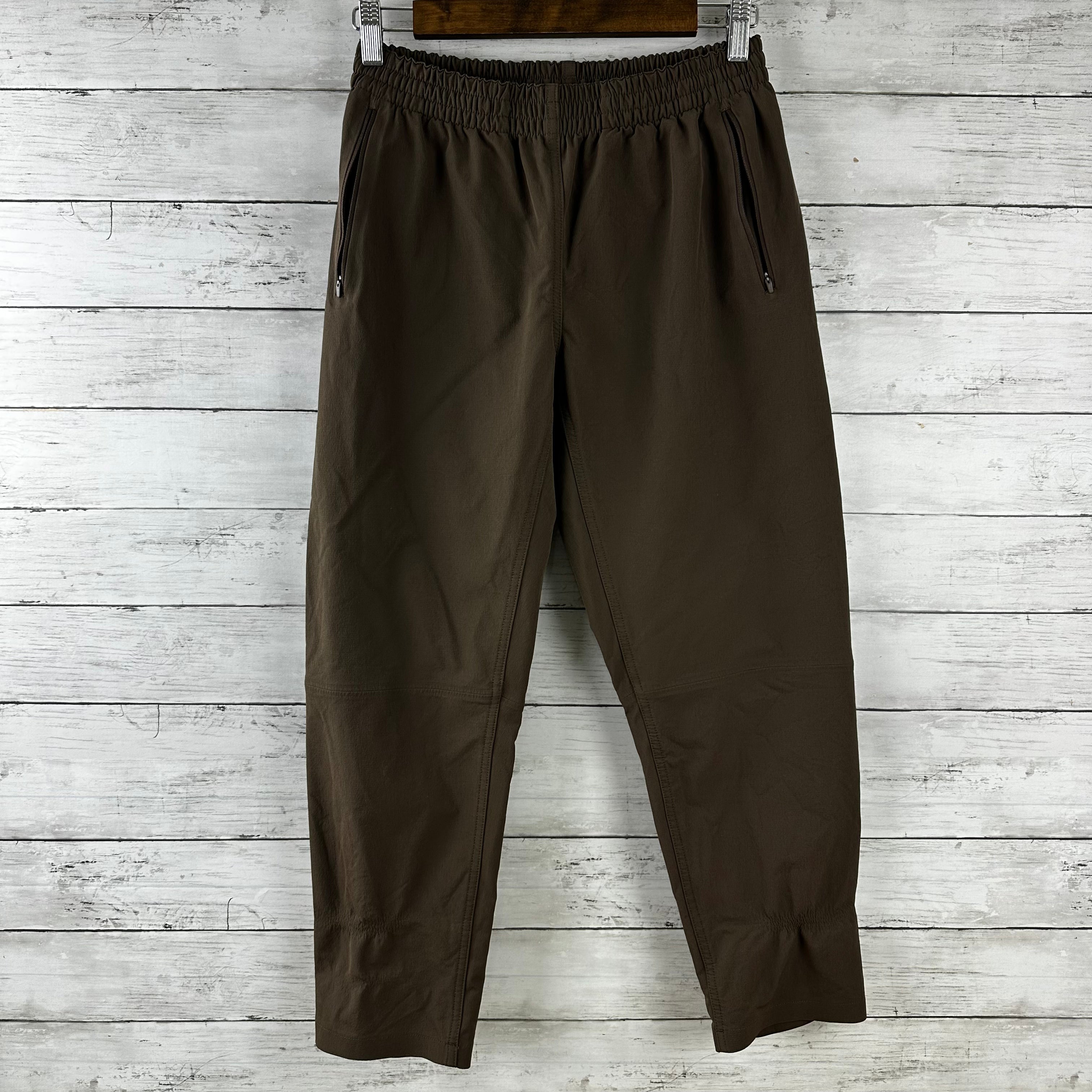 Outdoor Voices Pants Women Small Brown Cropped Elastic Waist Activewear 26x25