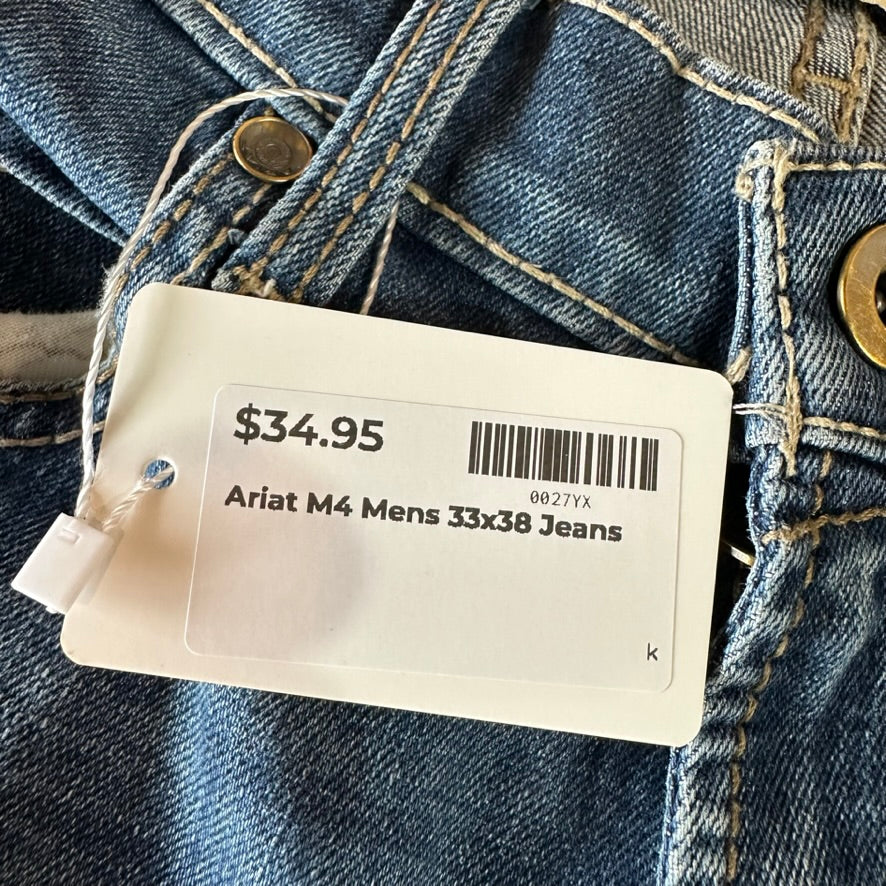 Ariat M4 Mens 33x38 Blue Jeans