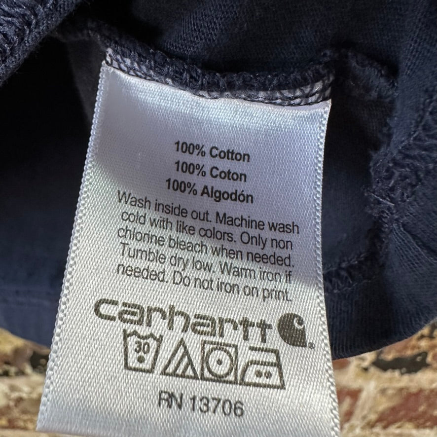 Carhartt Boys 5 Blue L/S Hooded T-Shirt