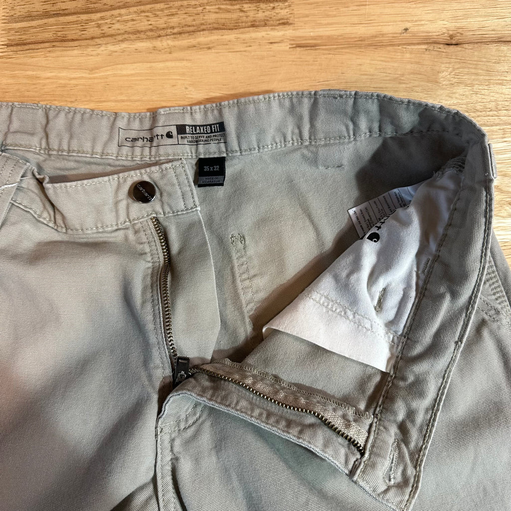Carhartt Mens 35x32 Tan Pants