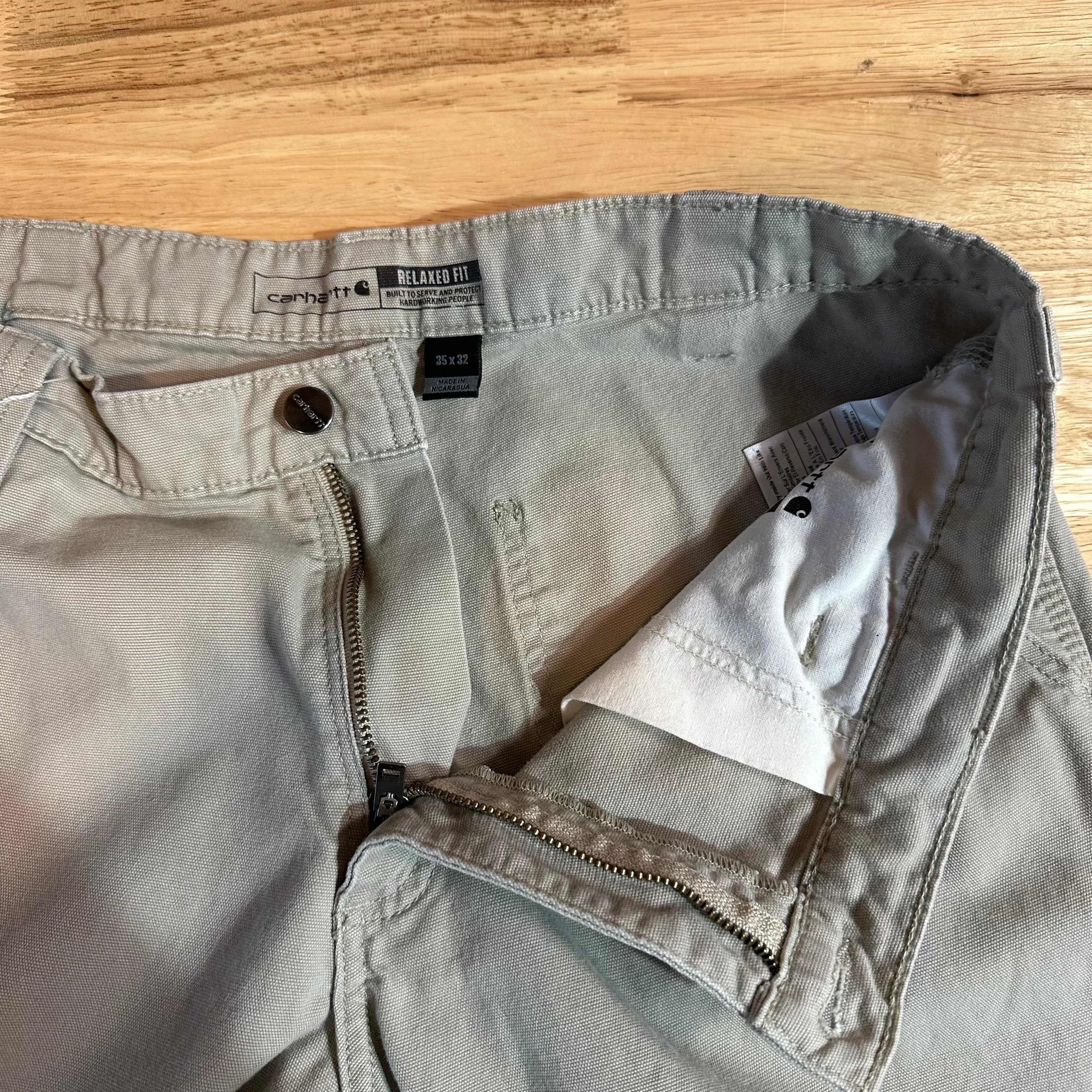 Carhartt Mens 35x32 Tan Pants