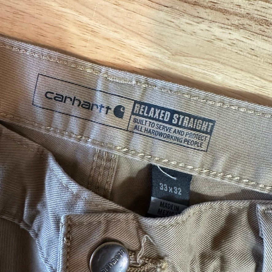 Carhartt Mens 32x32 Tan Pants