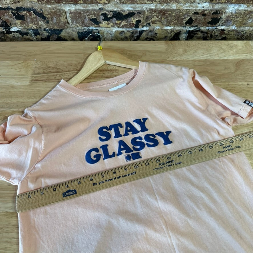 Salty Crew Crew Neck T-Shirt Womens Medium Stay Classy Short Sleeve Pink Beach