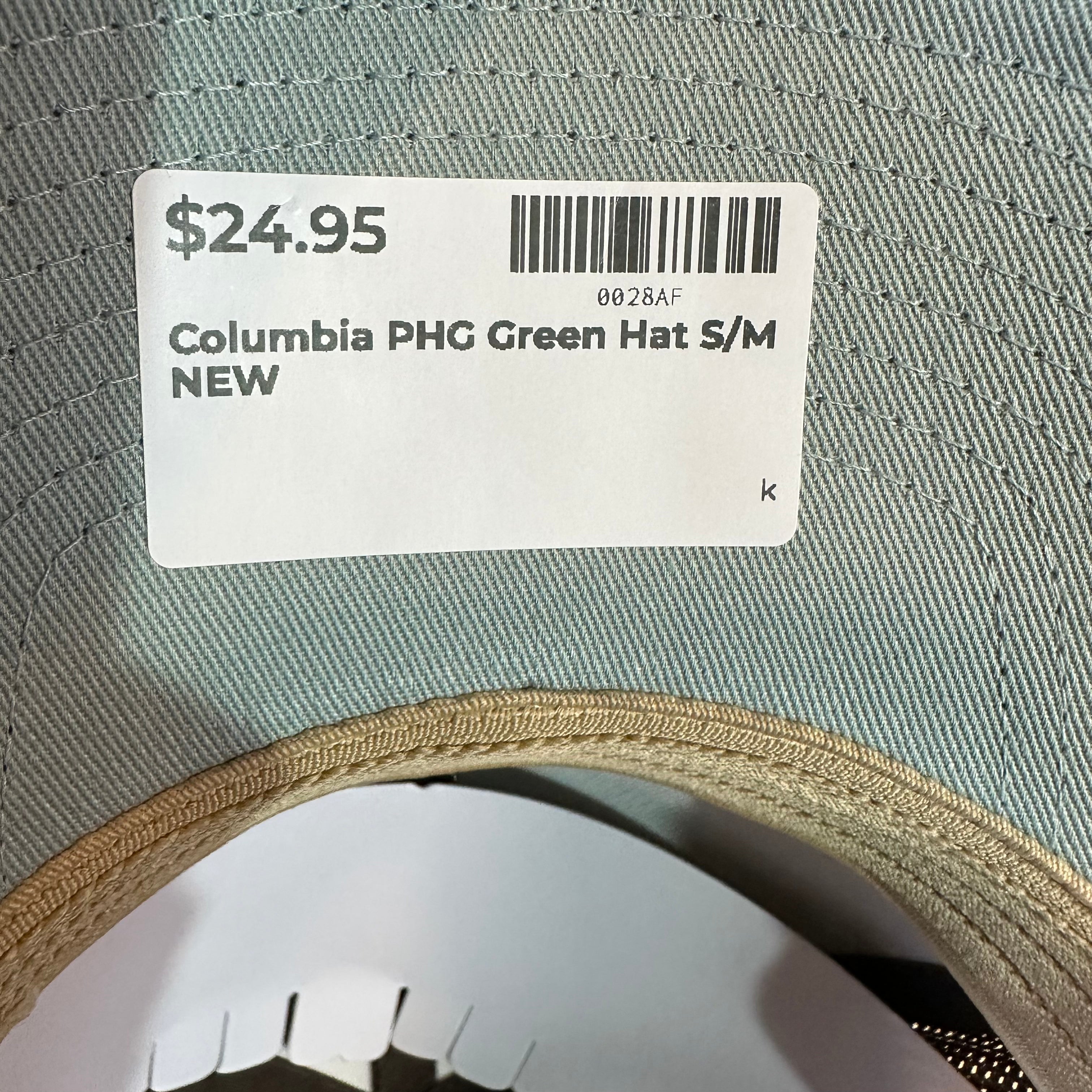 Columbia PHG S/M Fitted Green Hat NEW