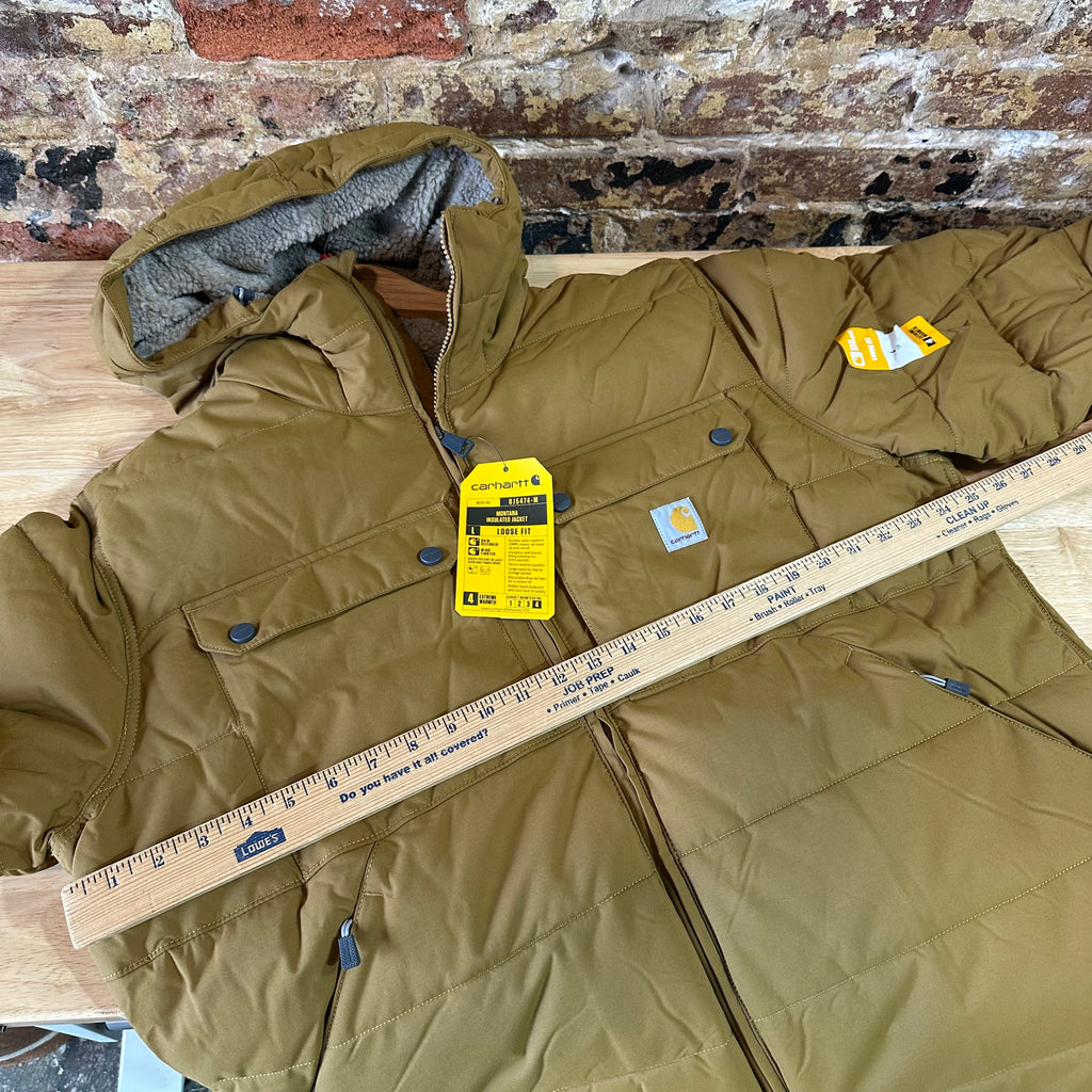 Carhartt Montana Jacket Mens Large Tall LT Rain Defender Oak brown NEW