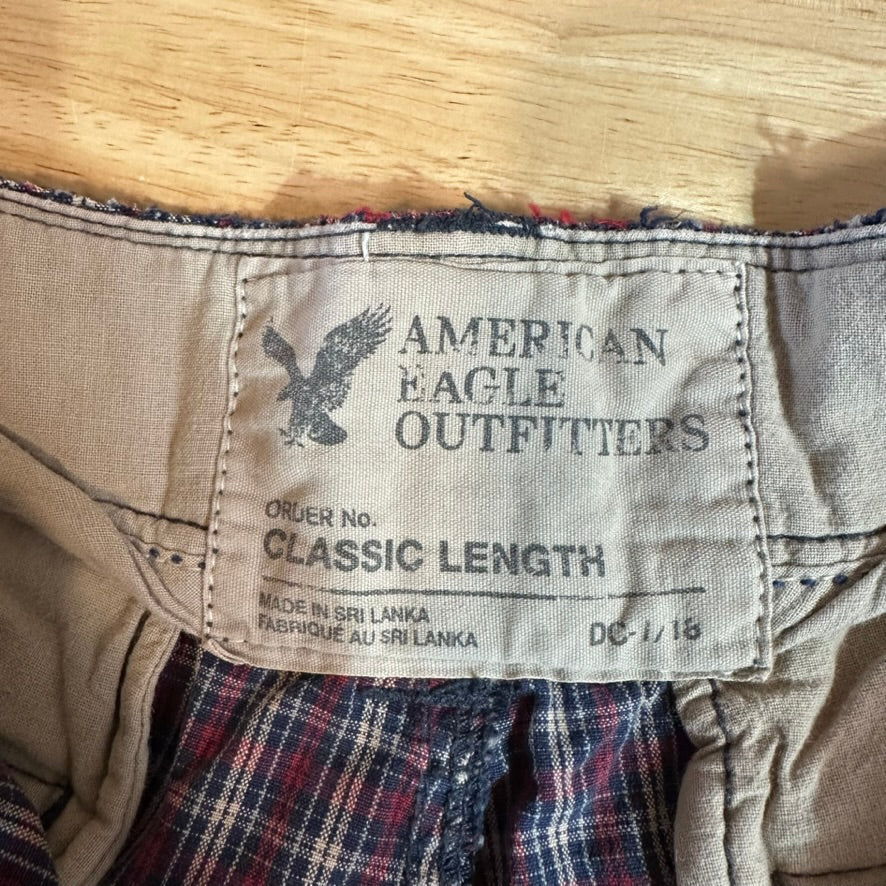 Abercrombie Plaid Cargo Shorts Mens 30