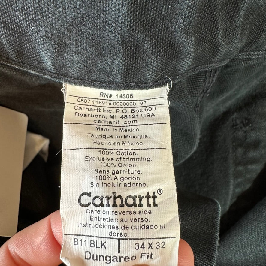 Carhartt B11 BLK Mens 34x32 Black Pants