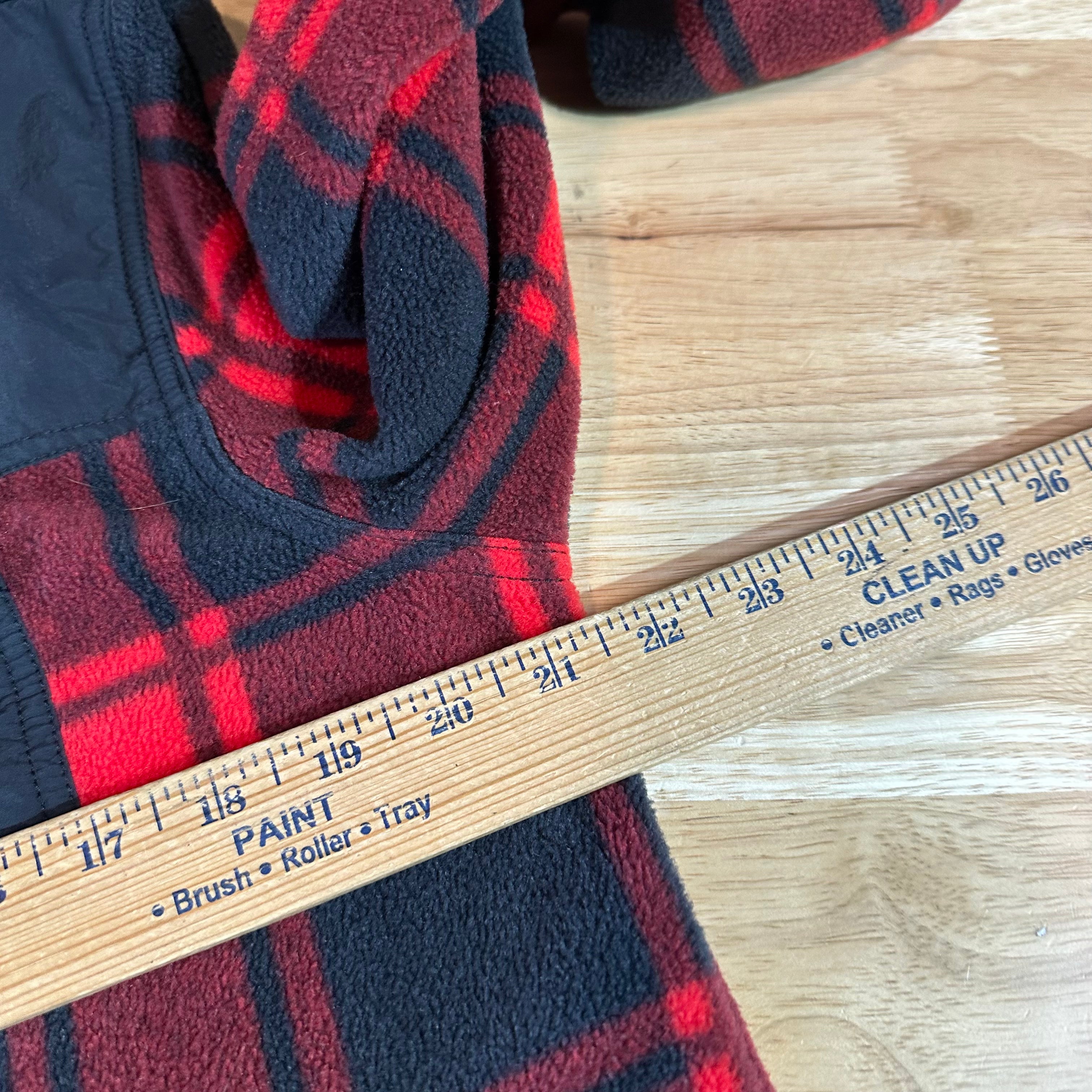 Columbia Womens Large Red Plaid Fleece Jacket