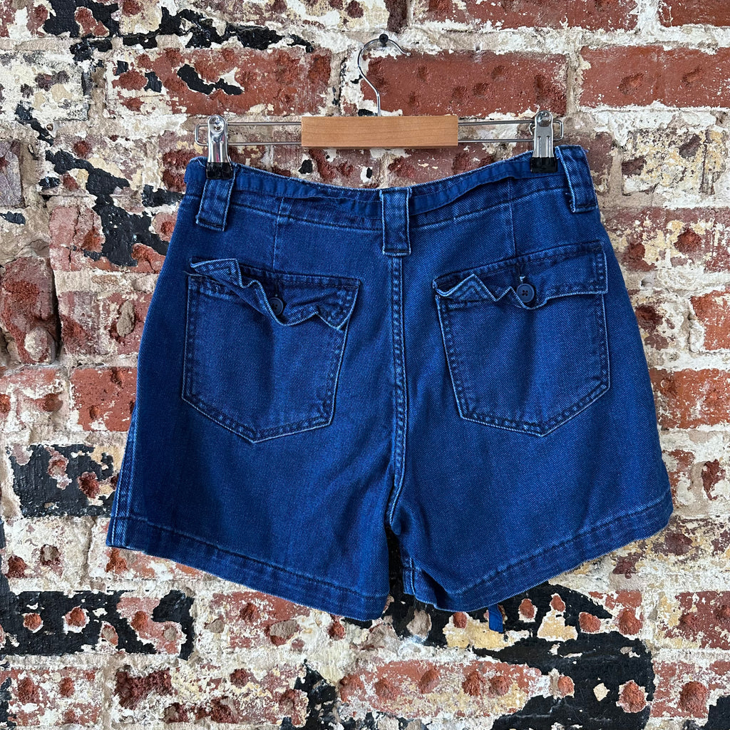 Lucky Brand belted Jeans Shorts Women's 26 Blue Denim High waisted