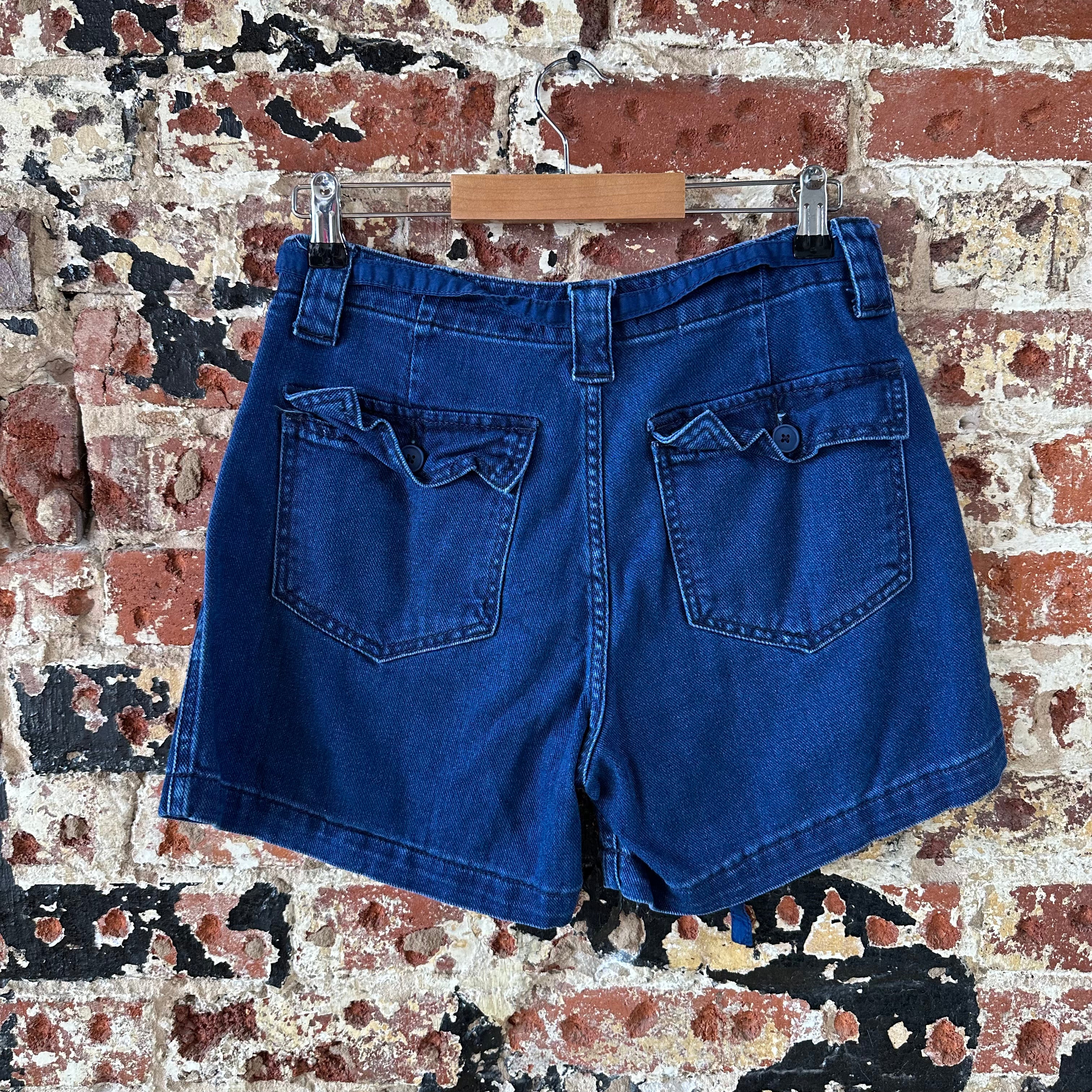 Lucky Brand belted Jeans Shorts Women's 26 Blue Denim High waisted
