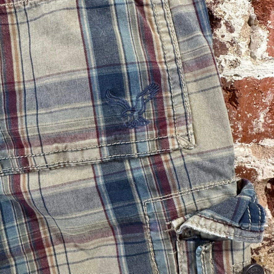 Abercrombie Plaid Cargo Shorts Mens 30