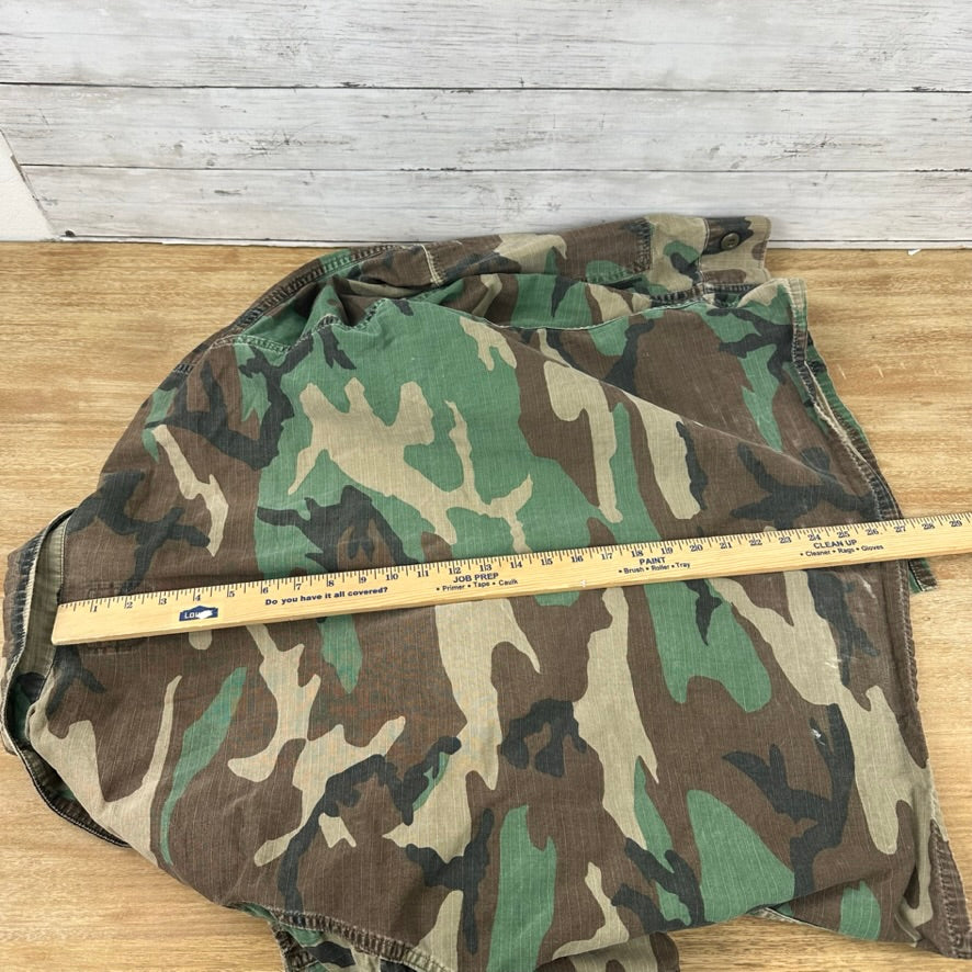 US Army Jacket Mens Large Short Woodland Combat Coat Shirt