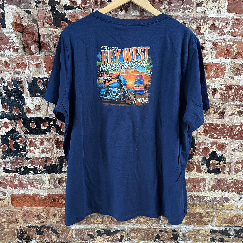 Harley Davidson Women's 2XL Short Sleeve Blue T-Shirt V-Neck NEW