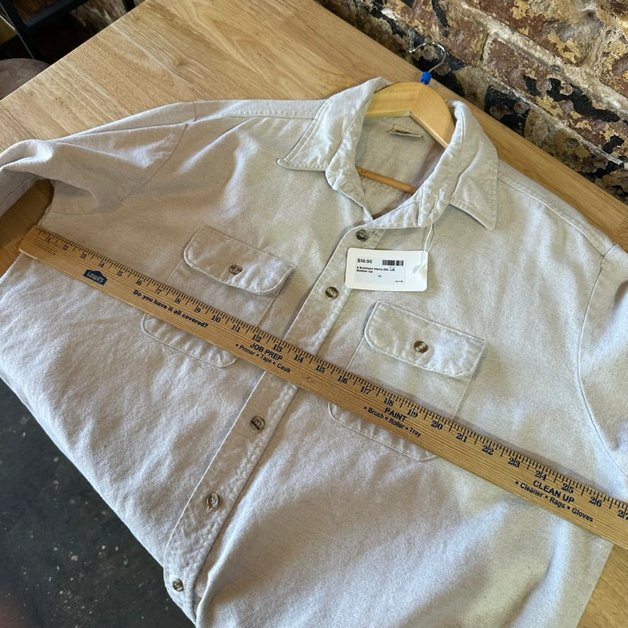 Five Brothers Flannel Shirt Men’s 2XL Beige Tan Button Up Long Sleeve