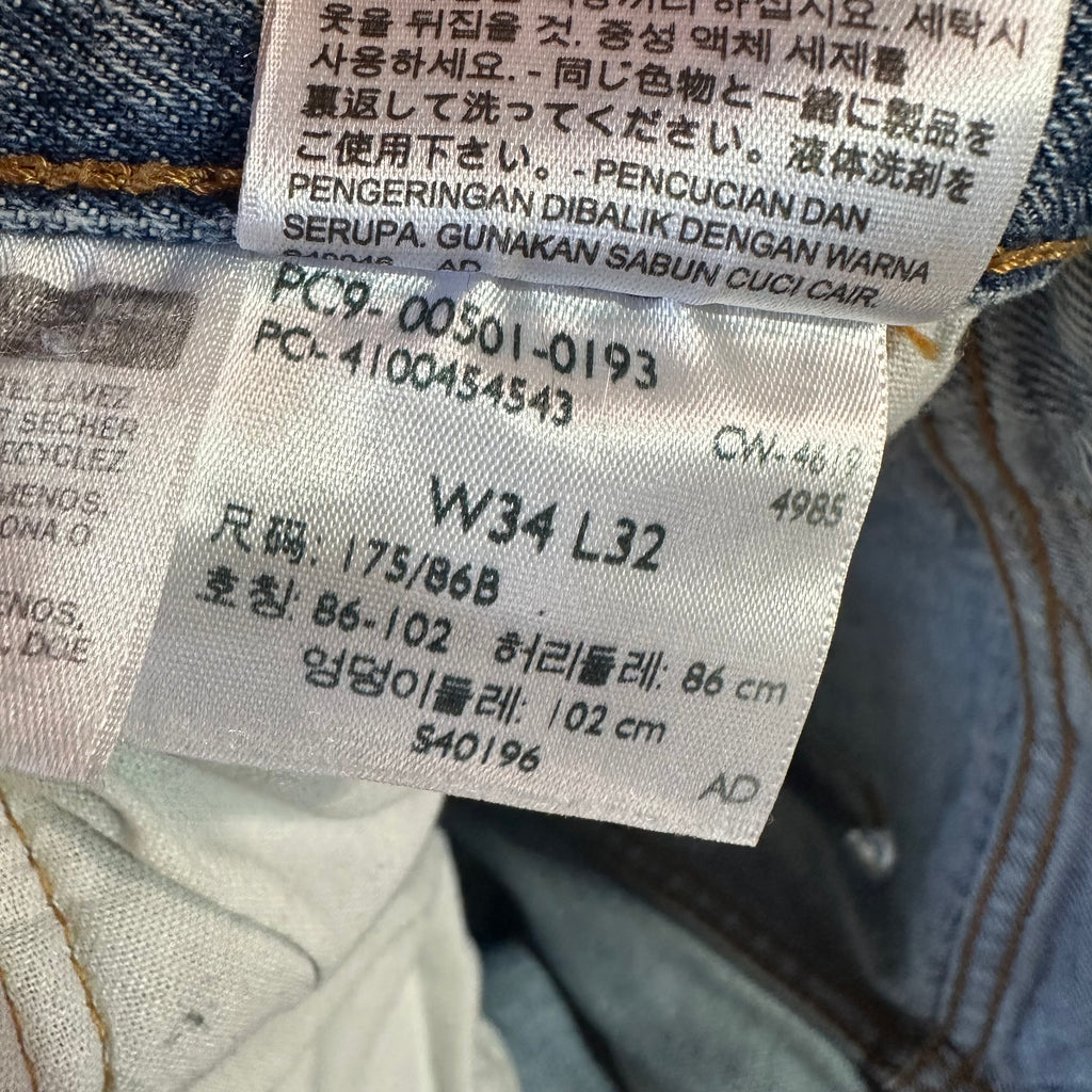Levi's 501 Mens 34x32 Blue Jeans