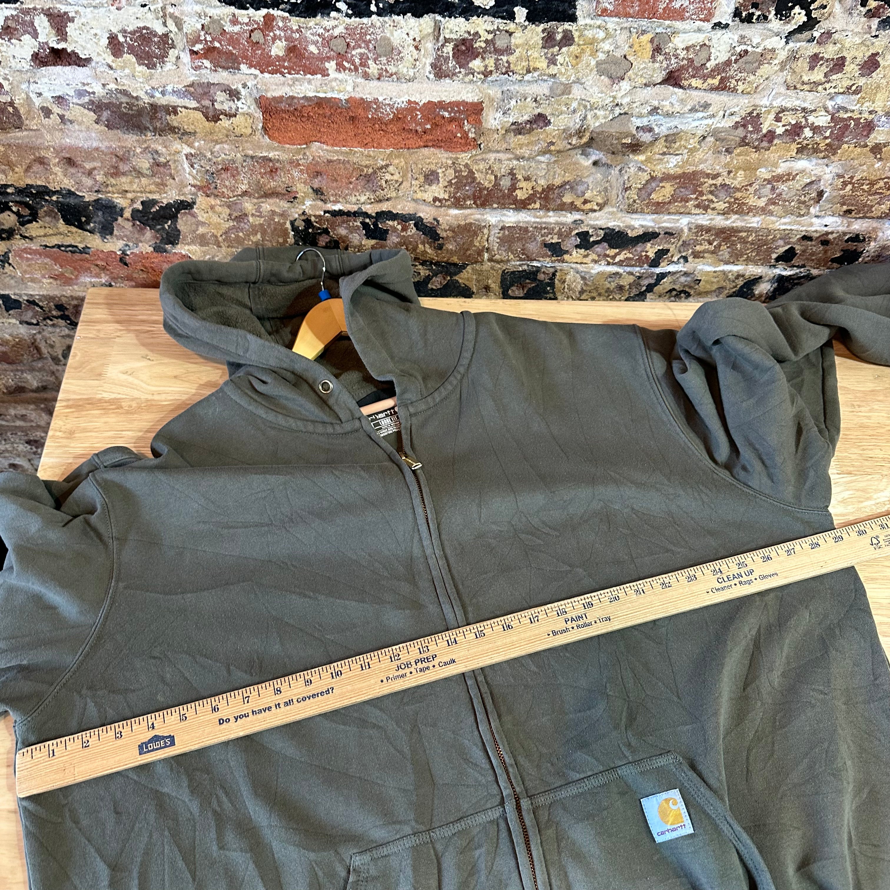Carahrtt Green Full Zip Hoodie Mens 2XL