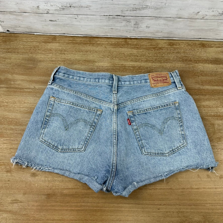 Levi's Cut Off Denim Blue Jean Shorts Womens 32 Distressed - 32x2"