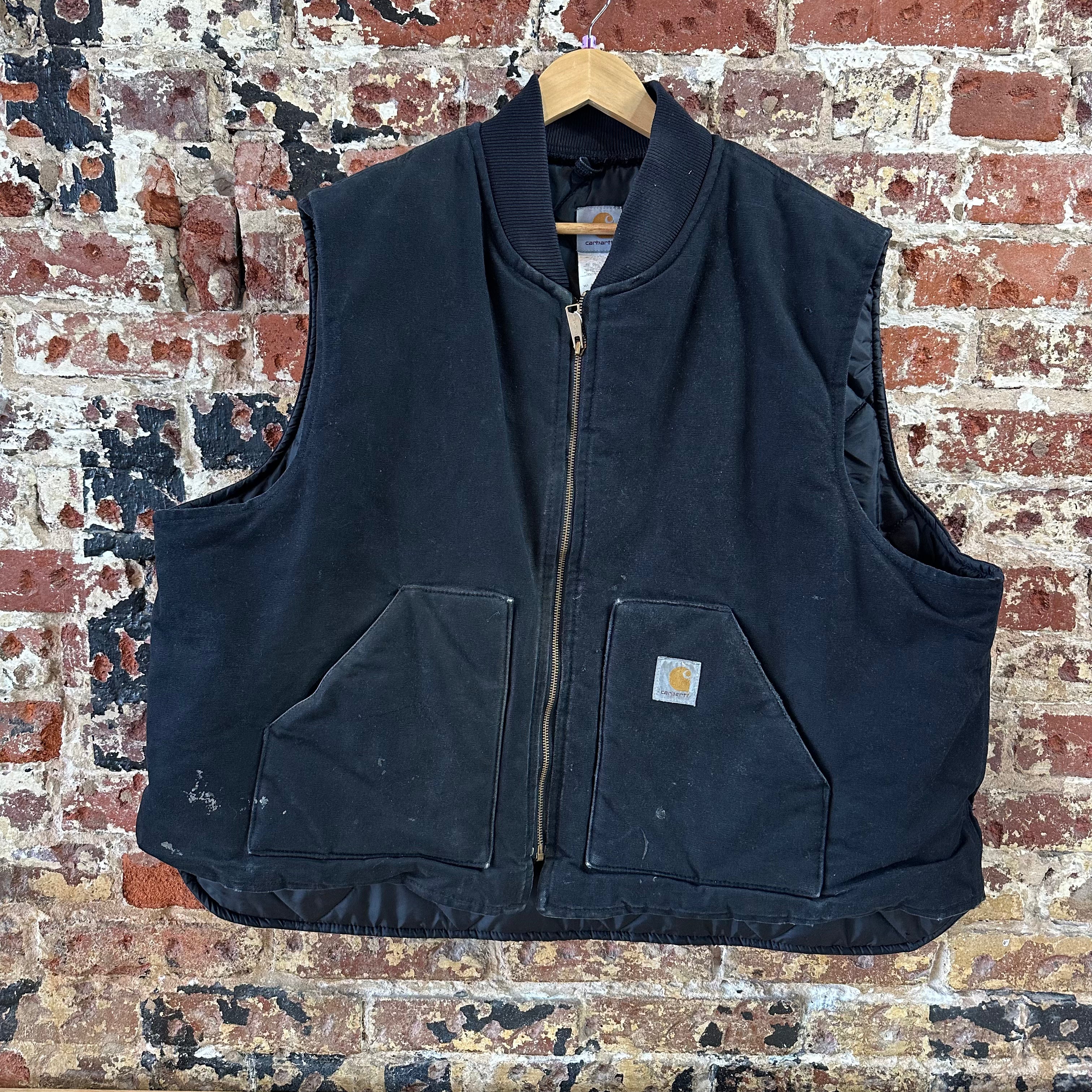 Carhartt Canvas Vest V01 BLK Men's Size 4XL Full Zip Black