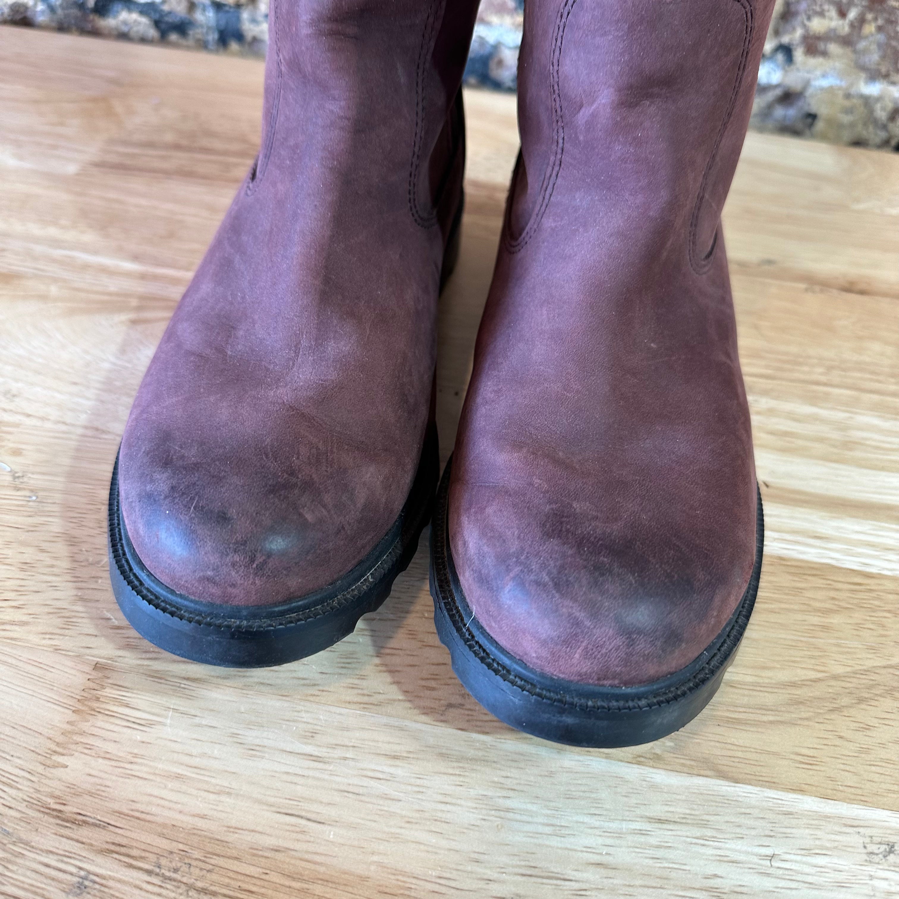 Sorel Womens AINSLEY CATTAIL TALL Leather Waterproof Boots Sz 7.5 Brown