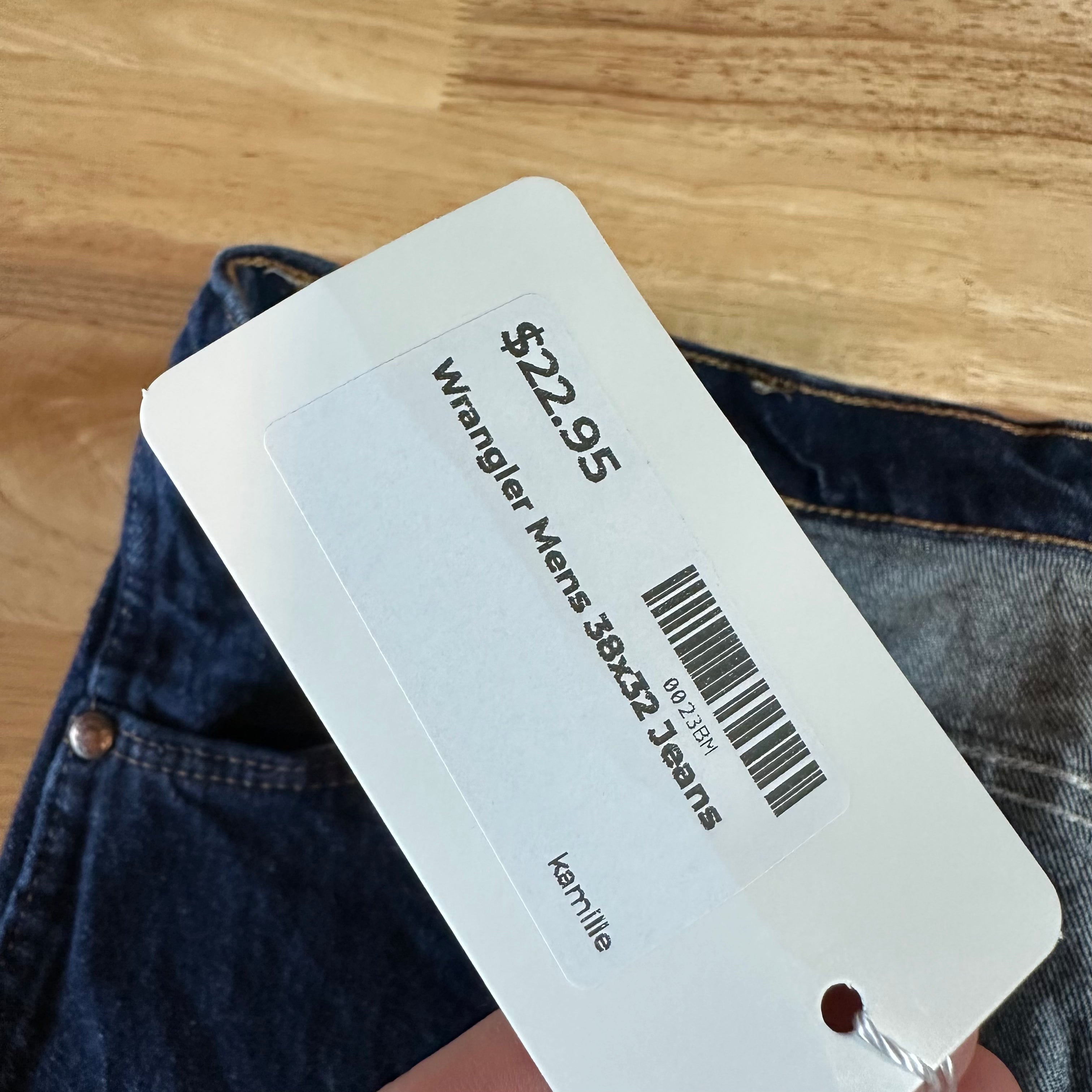 Wrangler Mens 38x32 Blue Jeans