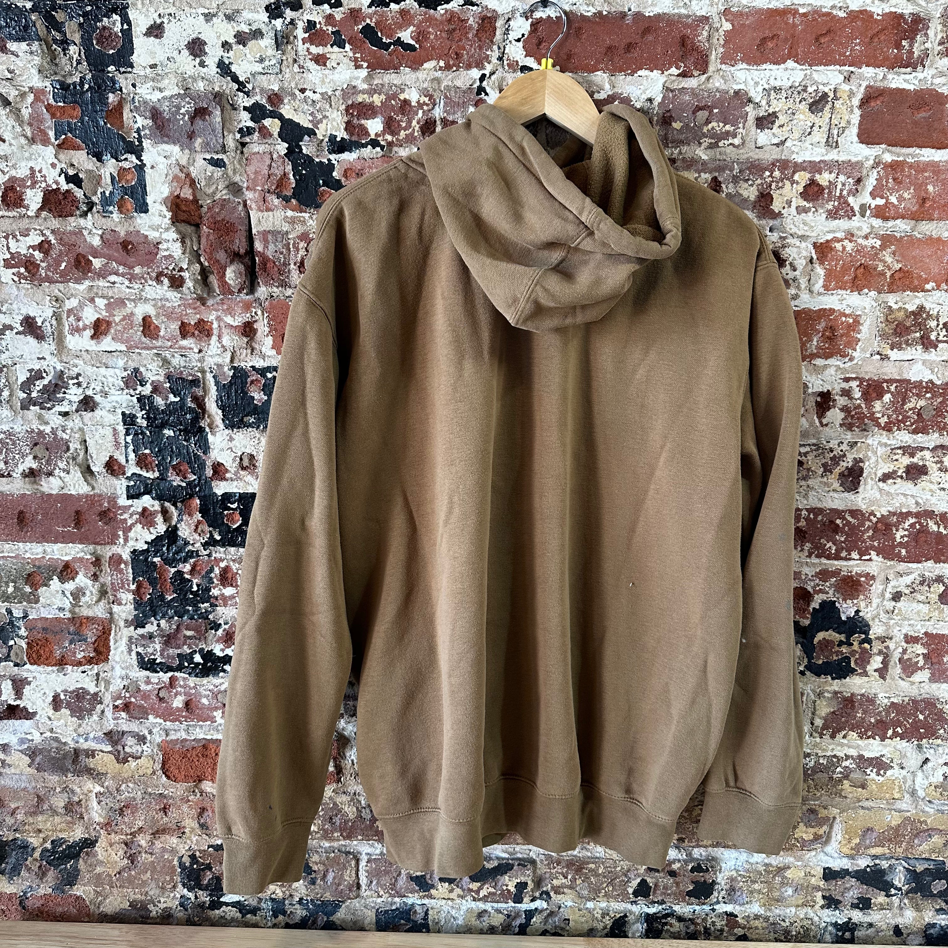 Carhartt Hoodie Sweatshirt Brown Mens Size Medium Original Fit Spellout