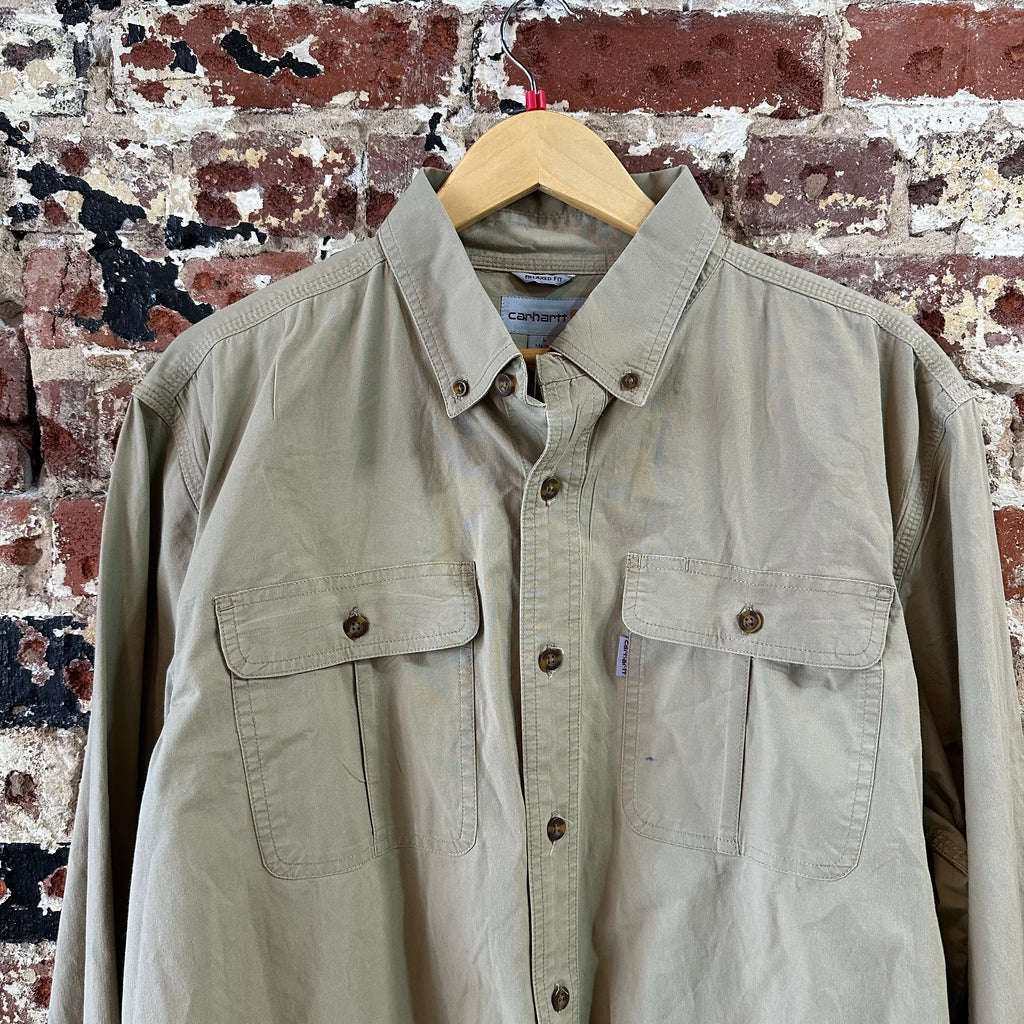 Carhartt Men's Large Tan Button Shirt