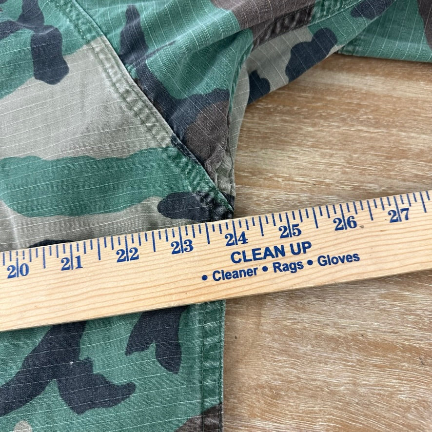 US Army Jacket Mens Large Short Woodland Combat Coat Shirt