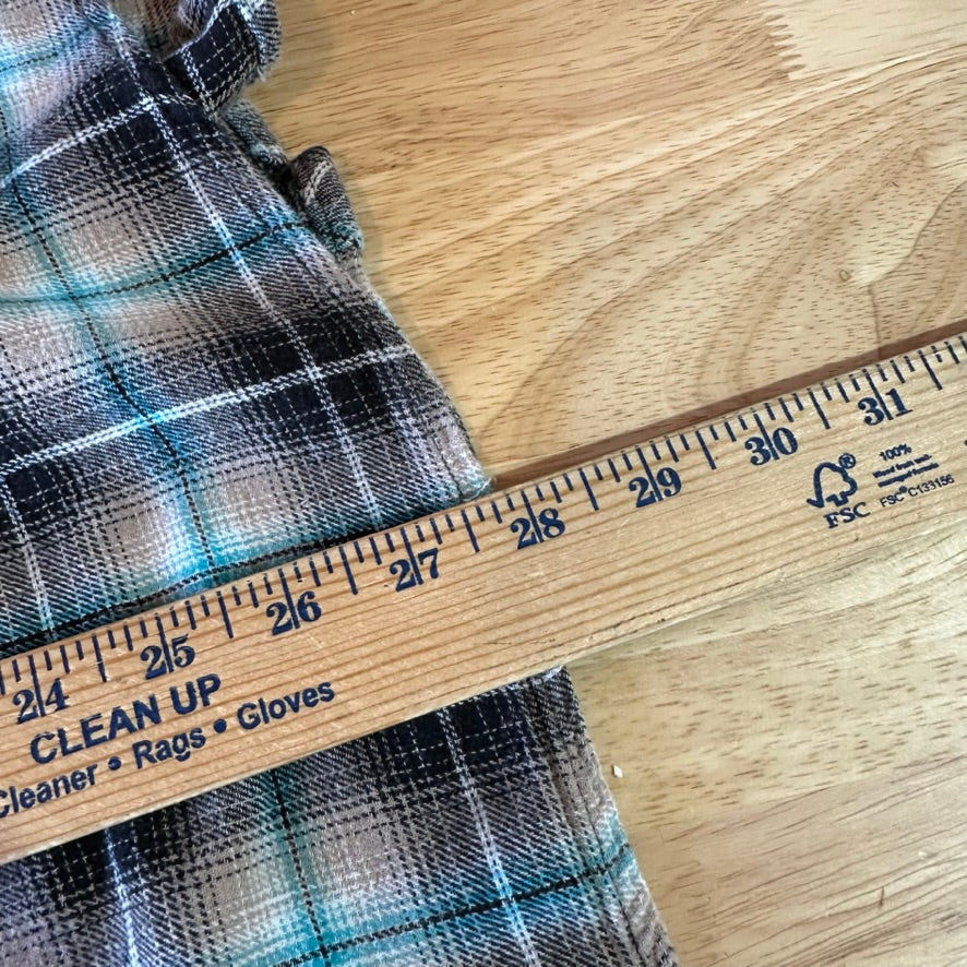 Wrangler Wrancher Flannel Shirt Mens XL Pearl Snap Button Long Sleeve Plaid