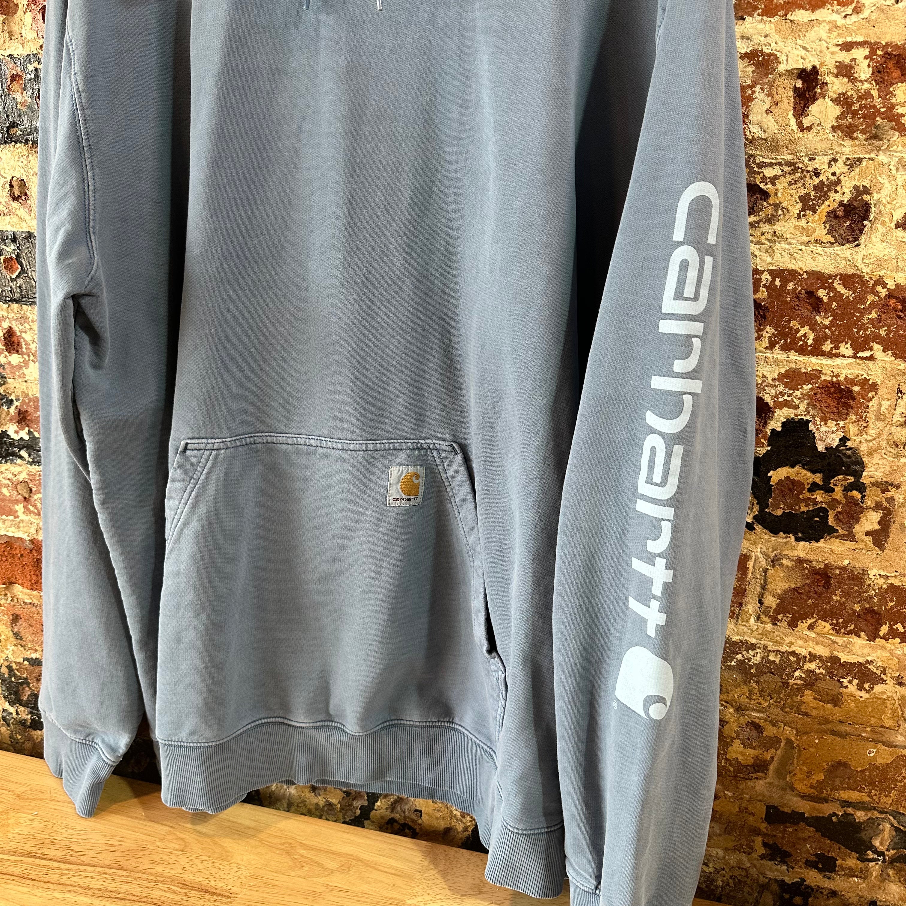 Carahrtt Blue Garment Dyed Hoodie Mens 2XL Tall