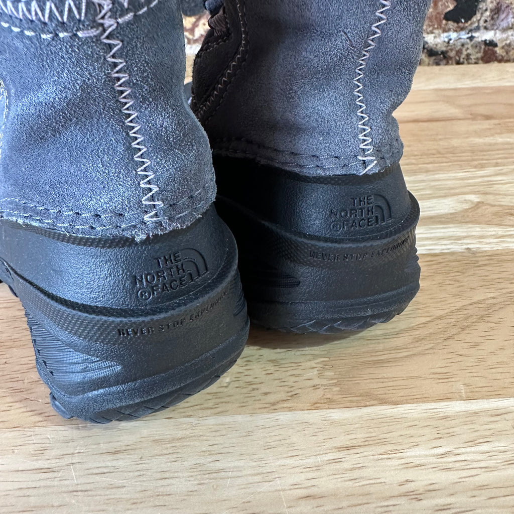 The North Face Snow Winter Boots Girls size 10 Gray Black Waterproof