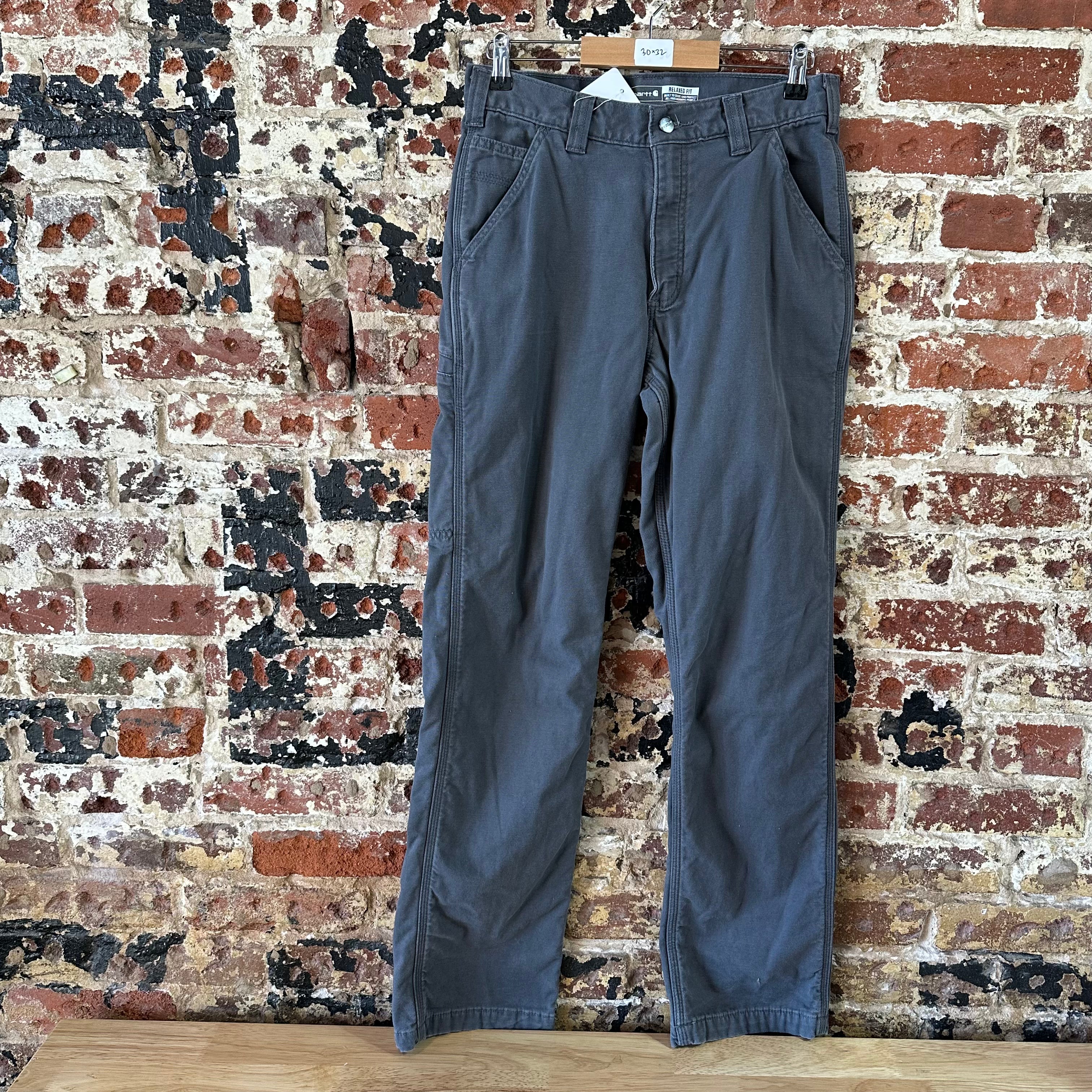 CARHARTT Men's fleece Lined Canvas Utility Pant 30x32 Gray