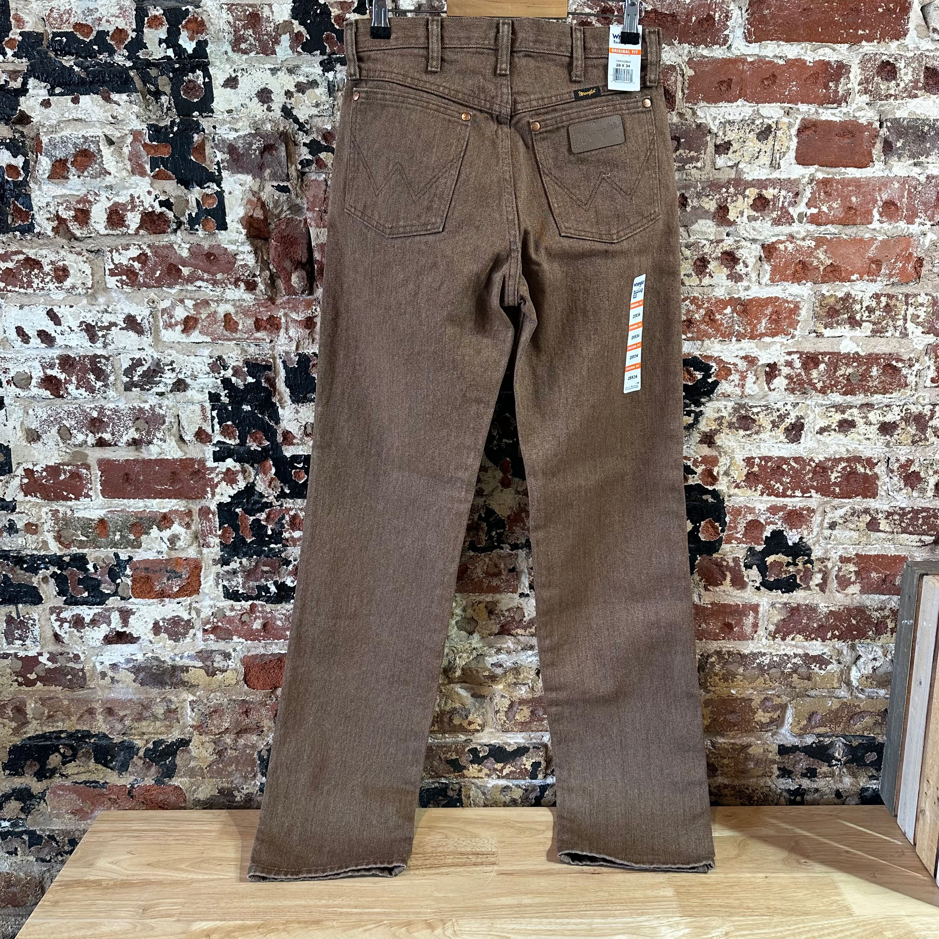 Wrangler Mens 28X34 Brown Jeans NEW
