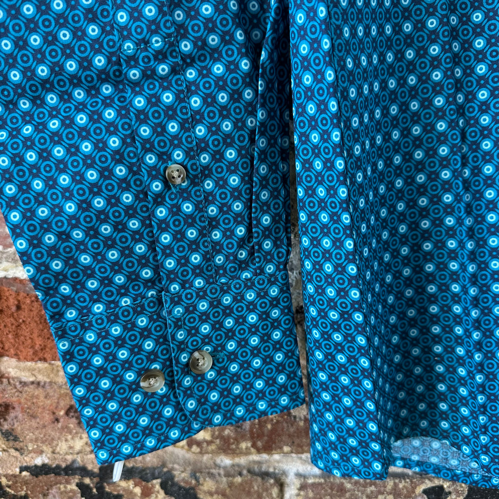 Wrangler George Strait Button Up Shirt Mens Small Western Blue NEW
