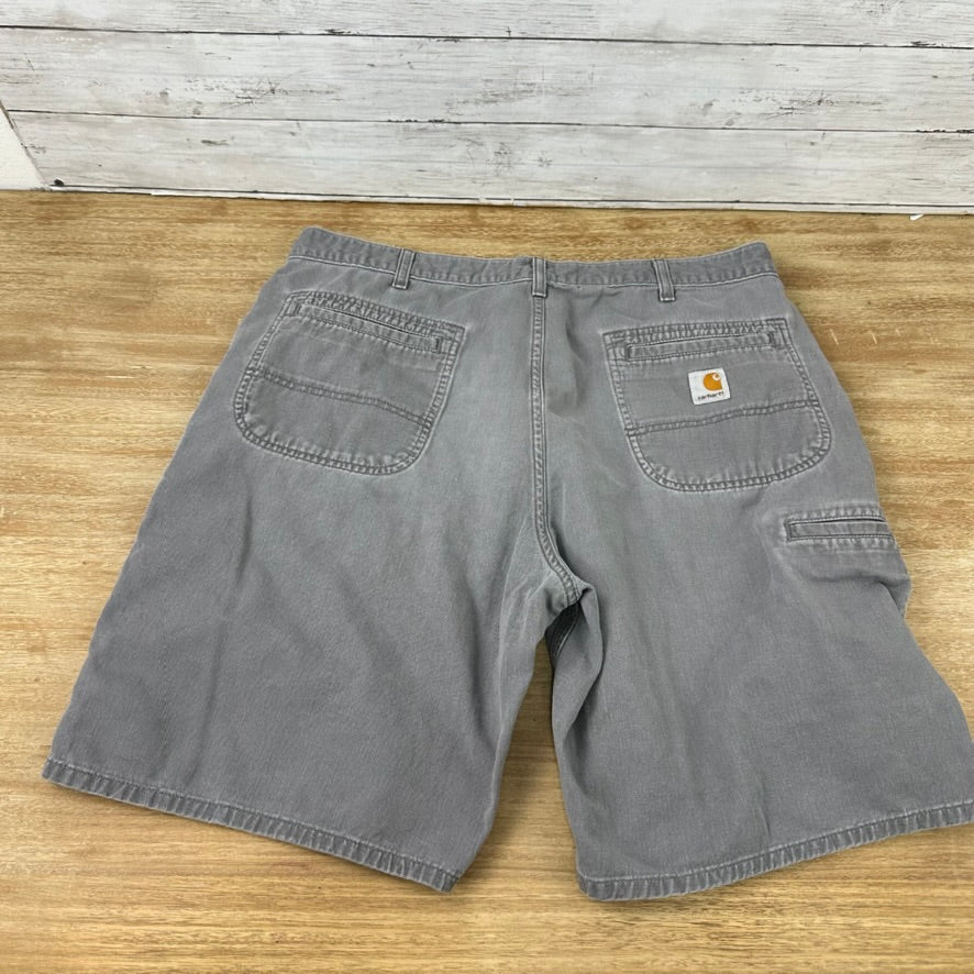 Carhartt B283 CHR Shorts Mens 38 Relaxed fit canvas Gray 9.5" ins Casual Utility