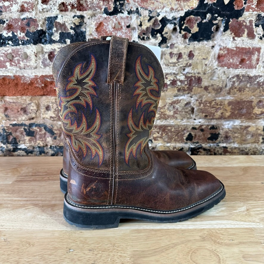 Justin WK4681 Driller Work Boots 9D Square Toe EH Soft Toe Western Stampede