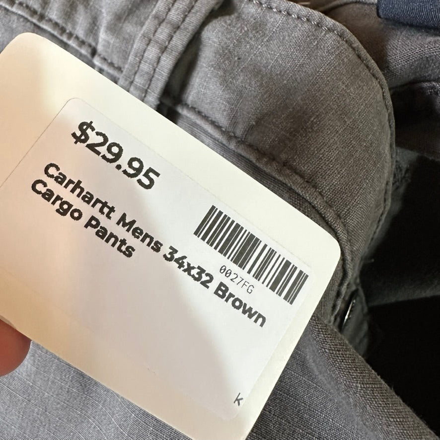 Carhartt Mens 34x32 Gray Cargo Pants