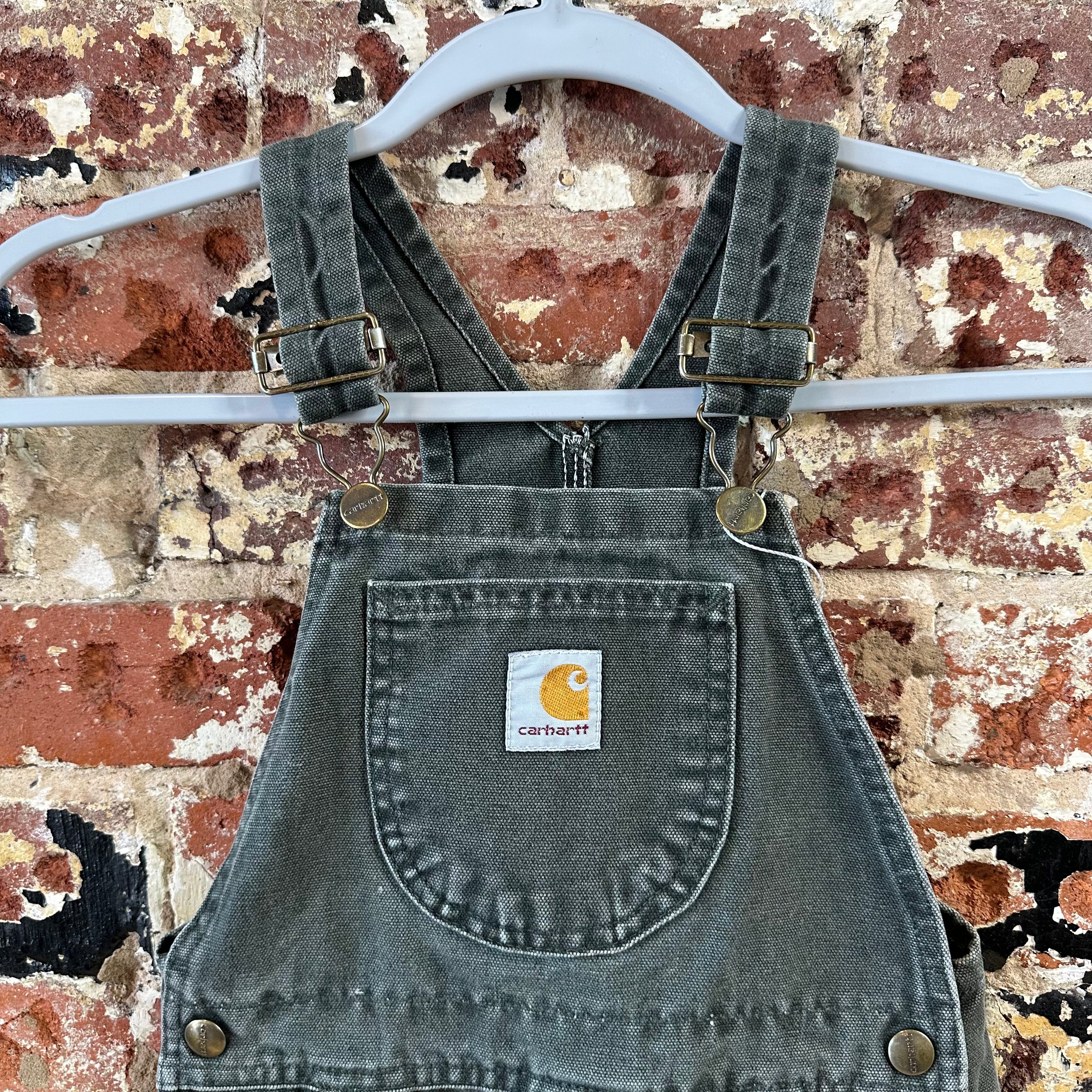 VTG Carhartt Overalls Canvas Green toddler boys 3T Bibs
