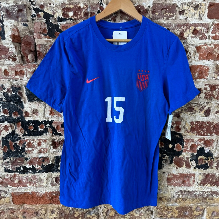 United States National Soccer Team Shirt Megan Rapinoe #15 Mens Small Blue Nike