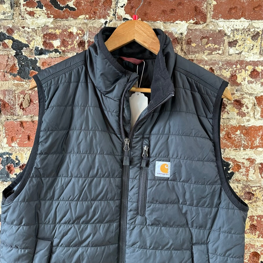 Carhartt Puffer Vest Rain Defender Mens Large Black Zip Up Relaxed