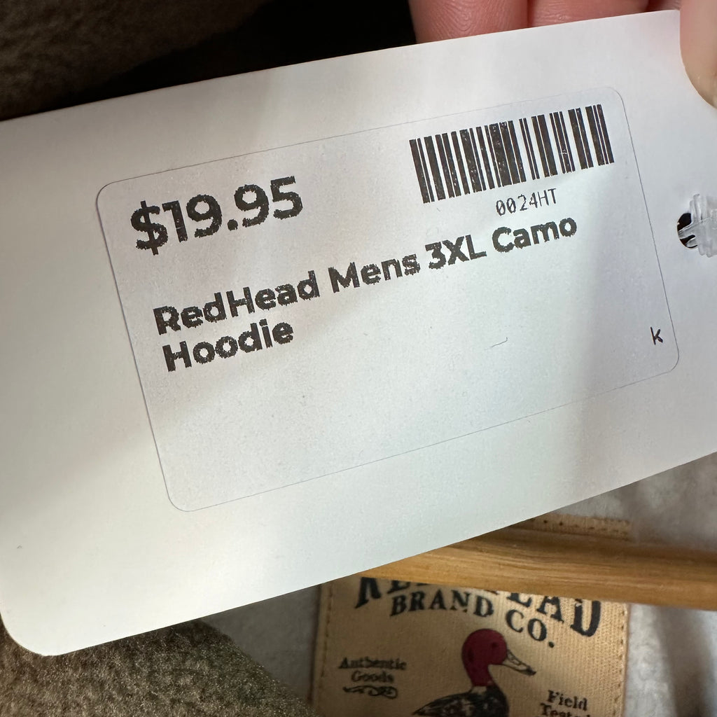 Red Head Outdoor Camo Deer Skull Hunting Pullover Hoodie Jacket Men’s Size 3XL