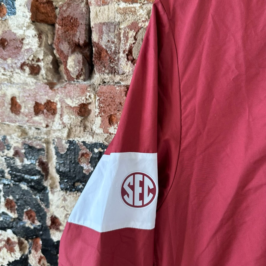 Nike Arkansas Razorbacks 1/4 Zip Sideline Pullover Jacket Mens Small Red