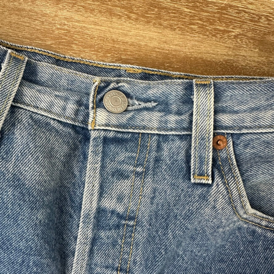 Levi's Cut Off Denim Blue Jean Shorts Womens 30 Distressed - 2.5" inseam