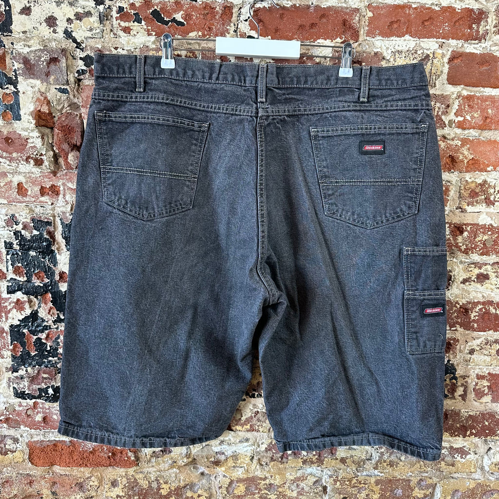 Dickies Shorts Mens 44 Logo Black Denim Jean Workwear 12.5" inseam Y2K Baggy